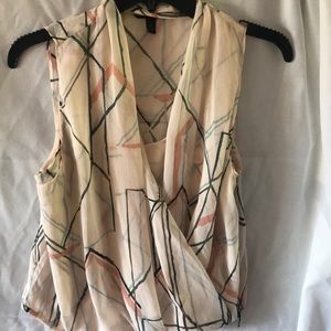 Banana Republic sleeveless wrap twist front top xs